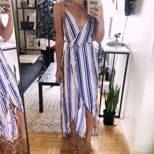 ASTR Striped high low dress
